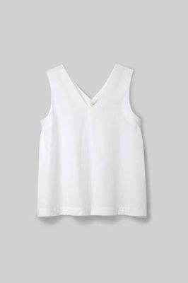 Azure Organic Cotton Poplin Top in White