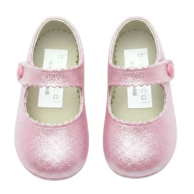 Britannical x Early Days - Emma Pre-Walker Baby Shoes - Pink Glitter
