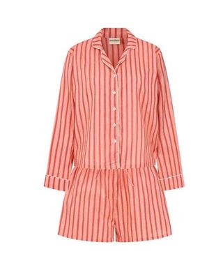 Kurzes Pyjama-Set mit rosa Streifen