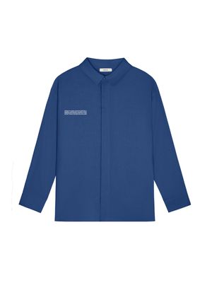 Archive Womens DNA Linen Collared Long Sleeve Shirt—lapis blue