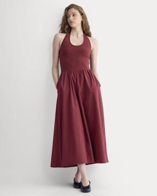 Halter Dress in Ultrasoft Cotton | Pomegranate