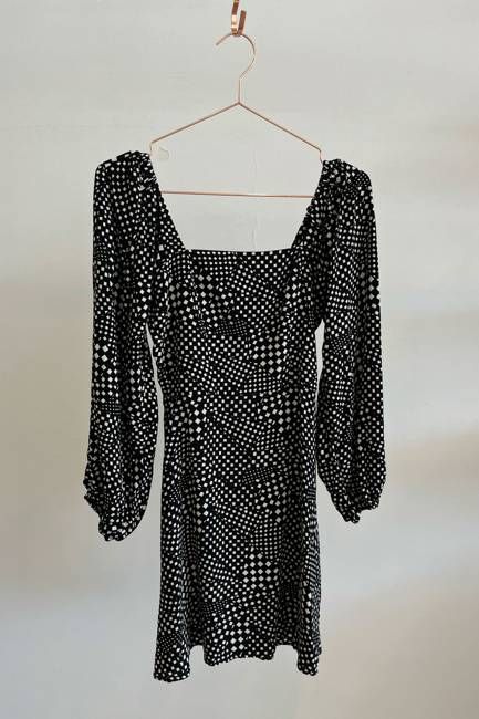 Sample Sale Autumn Dress in Black Checker