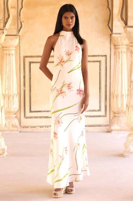 RHS Halter Neck Dress | Cream
