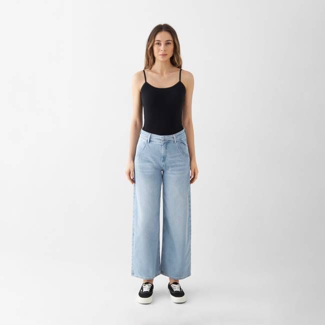 BLINK High Waist Culotte Jeans - Light Blue