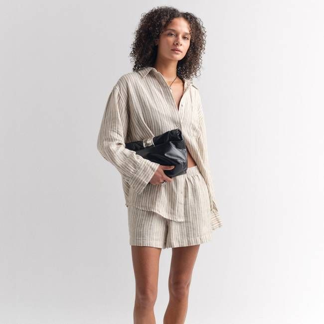Organic Linen Striped Short