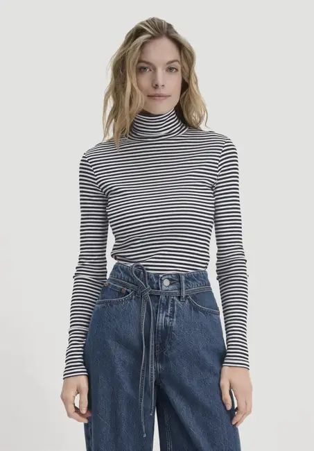 Striped softrib longsleeve fitted made of organic cotton and modal