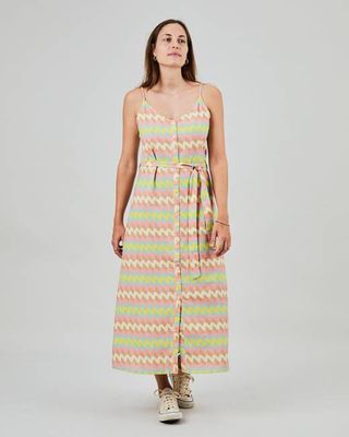 Pastel Wavy Stripes Strap Dress