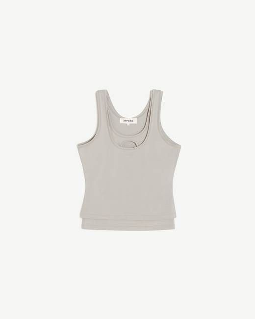 Troye Double Tank Rocky Grey