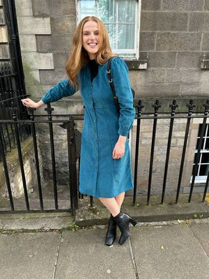 Aria - Cord Midi Dress - Teal - Sample