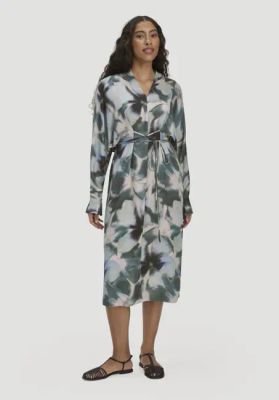 Kimono wrap-style midi dress made from LENZING™ ECOVERO™
