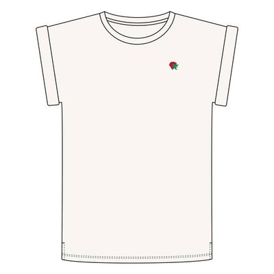 DEDICATED - T-shirt Visby Raspberry Off-White