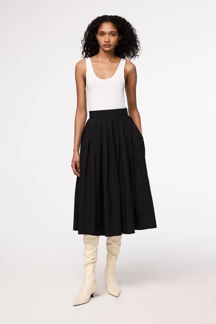 Gathered Circle Skirt | Black