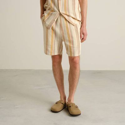DEDICATED - Shorts Sibbarp Stripe Off-White