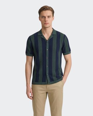 Eclipse Stripe Flatknit Camp Shirt