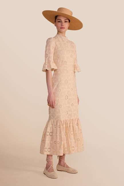 Aster Mocha Embroidered Dress
