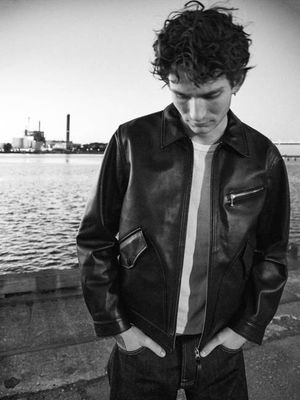 Blake Zip Jacket Leather Black regular fit | Nudie Jeans