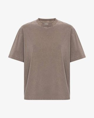 Übergroßes Bio-T-Shirt - Verwaschenes Khaki
