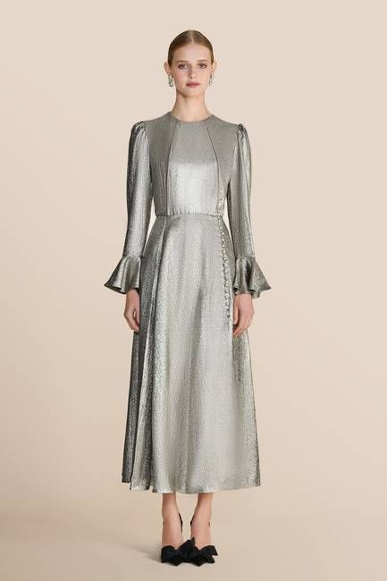 Yahvi Oyster Long Dress