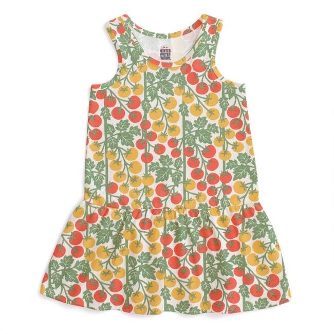 Valencia Dress - Tomato Vines Red & Yellow