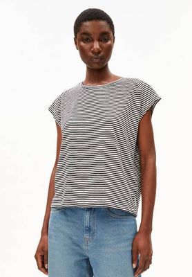 ONELIAA LOVELY STRIPES T-SHIRT | schwarz-hafermilch