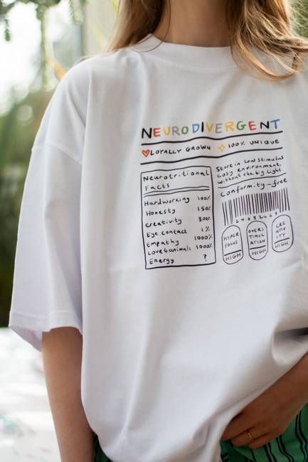 Neurodiversity food label Oversized Tee