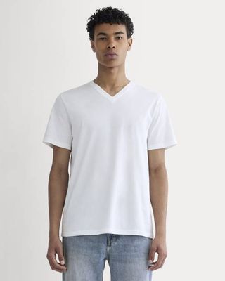 The Essential Organic V-Neck Tee | White