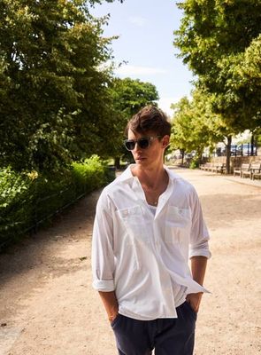 Recycled Italian White Double Pocket Shirt