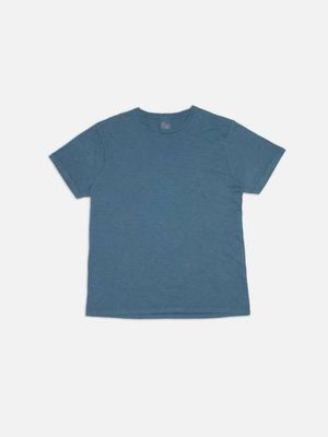 Roffe  Slub T-Shirt Blue regular fit tee | Nudie Jeans