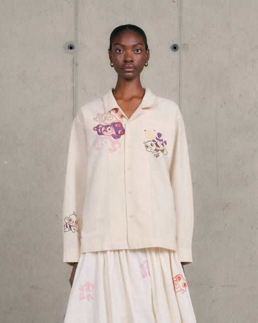 Greetings Shirt LS - Ecru Earth Trip