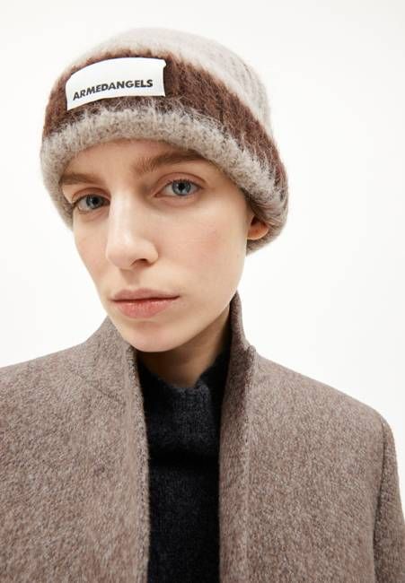 JUPILAA STRIPED UN-WASTED BEANIE | light caramel melange