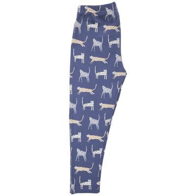 Leggings - Cats, Blue