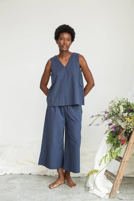 Azure Organic Cotton Top in Midnight