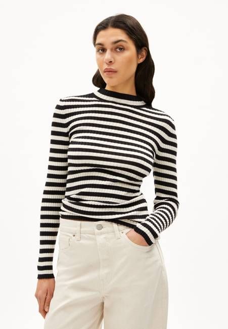 ALAANIA STRIPED| black-oatmilk