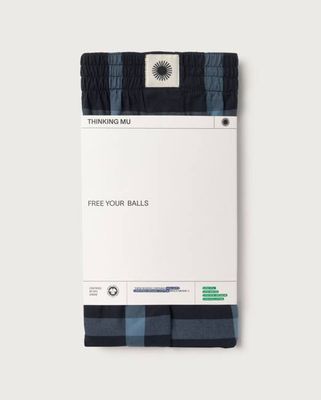 Navy checkered boxers