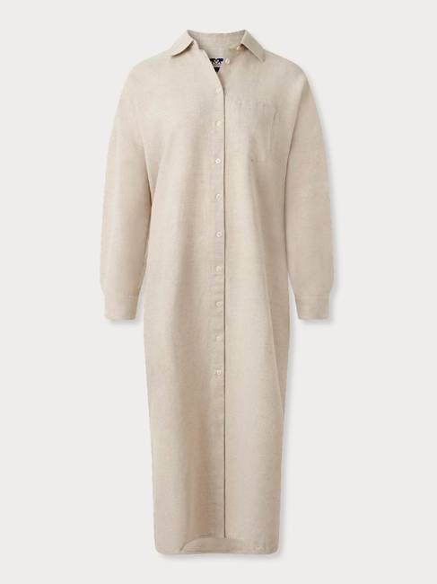 Womens Ecru Sapodilla Linen Shirt Dress