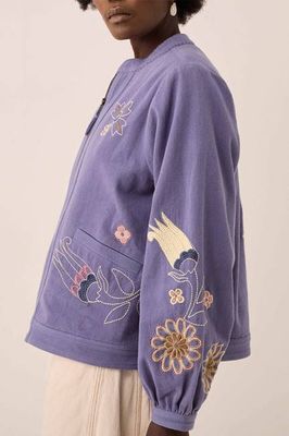 Anyar Botanical Embroidered Cotton Twill Jacket