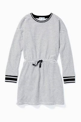 Stripe Drawstring Sweatshirt Dress - FINAL SALE