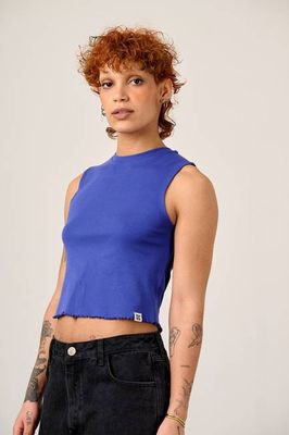 Etta - Ärmelloses Tanktop aus Baumwolljersey in strahlendem Blau