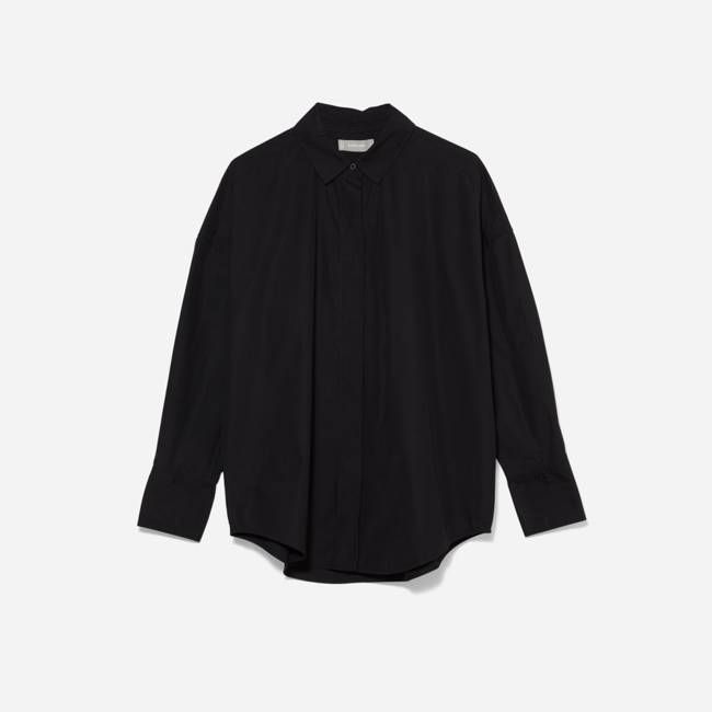 The Oversized Poplin Shirt | Black