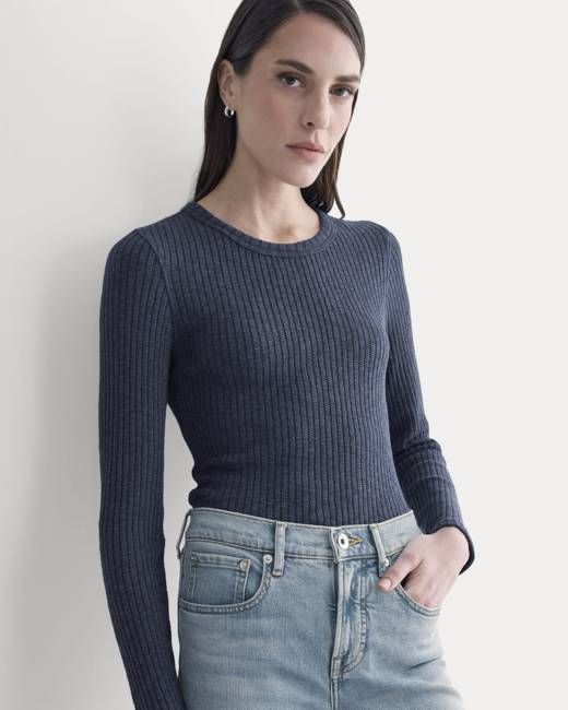 The Cozy Rib Long-Sleeve Tee | Mood Indigo