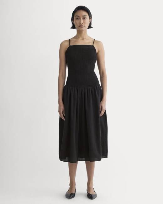 The Gauze Open-Back Dress | Black