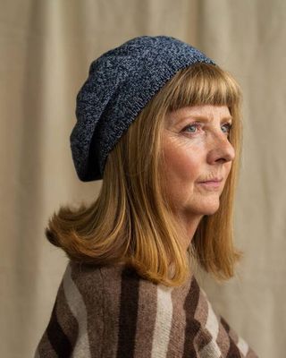 Womens Wool Beret | Cornflower Marl