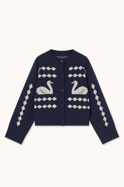Tiny Big Sister Swans Cardigan