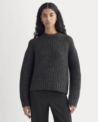 Waffle Sweater in Cloud | Heathered Soot