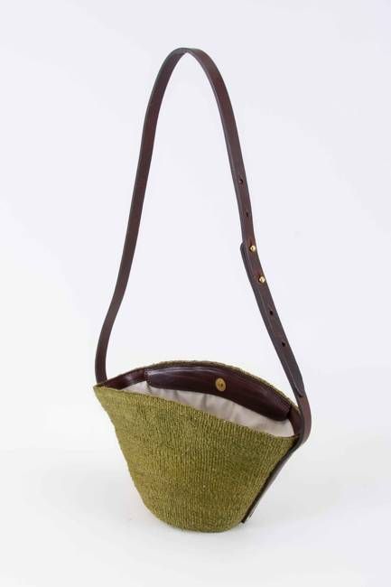 Crossbody Basket Olive & Brown