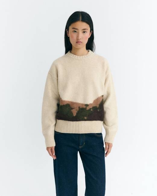 Raw textured knit wool Petra sweater
