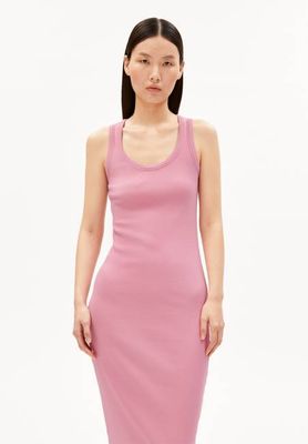 GMT DYE BODYCON RIB DRESS | washed berry