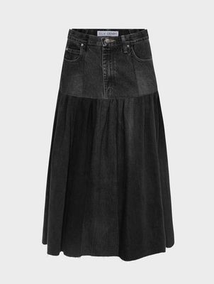 Harvard Denim Skirt Charcoal