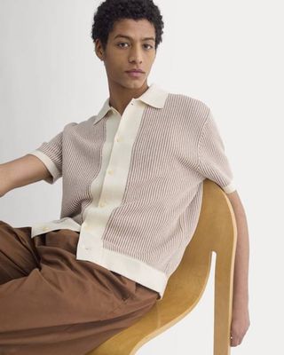 Button-Down Resort Polo | Birch/Brown