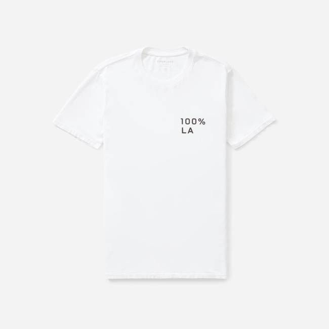 The 100% LA Cotton Box-Cut Tee | White / Black